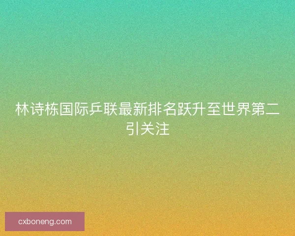 林诗栋国际乒联最新排名跃升至世界第二引关注